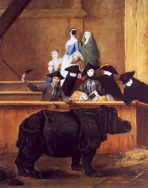 Pietro Longhi Exhibition of a Rhinoceros at Venice oil painting image